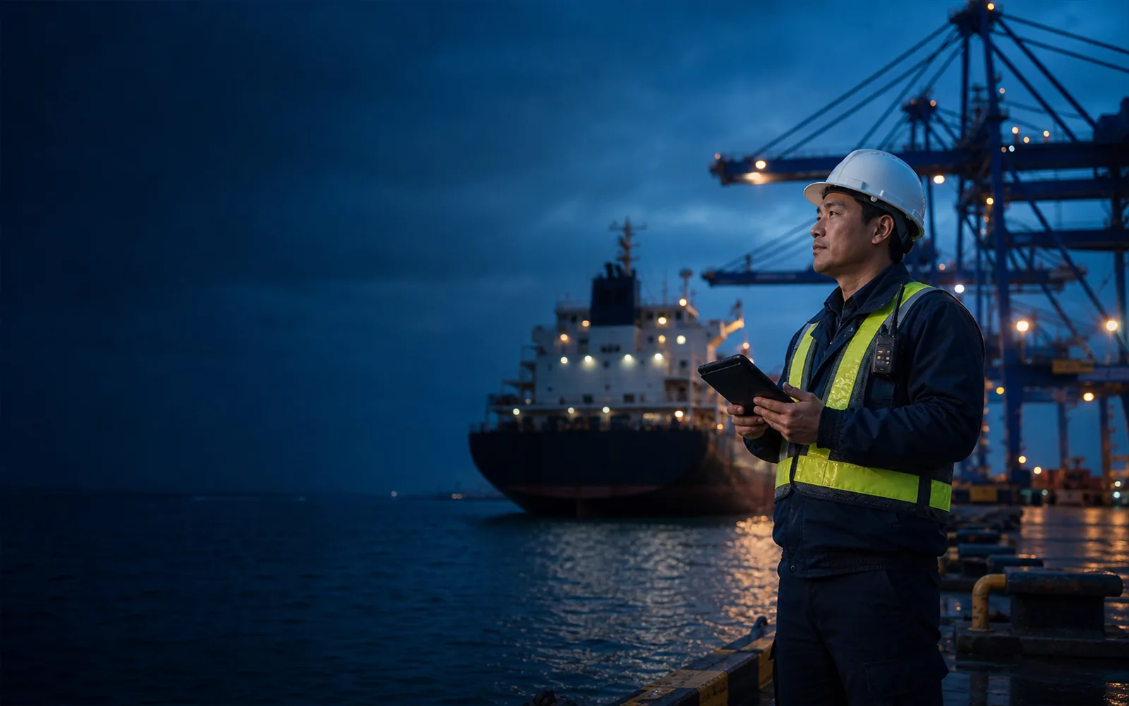 Port agent coordinating a vessel call